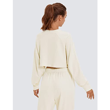 CRZ YOGA Women's Cropped Sweatshirt Soft Breathable Gym Wear