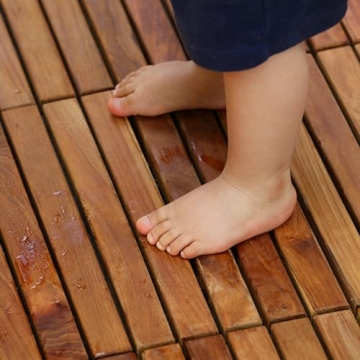 Bare Decor EZ-Floor Teak Wood Tiles for Spa-Like Luxury