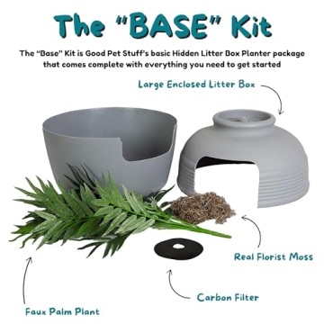 Hidden Cat Litter Box with Planter for Odor Control