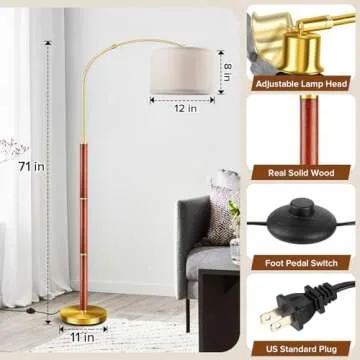 LEDIKON Mid Century Modern Arc Floor Lamp for Stylish Lighting