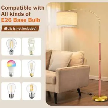 LEDIKON Mid Century Modern Arc Floor Lamp for Stylish Lighting