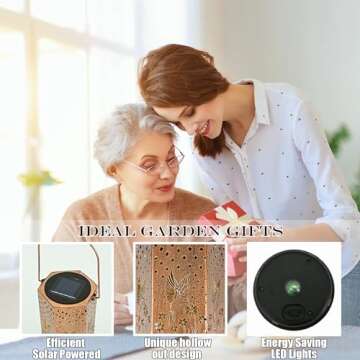 Hummingbird Solar Lanterns Outdoor Waterproof - Birthday Gifts for Women, Men, Mom, Mothers Day Gifts, Solar Lights Outdoor Hanging Garden Decor for Outside, Patio, Outdoor, Yard, Lawn, Balcony