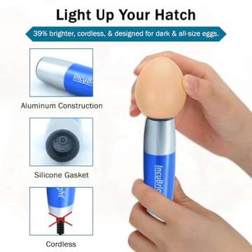 Incubator Warehouse Incu-Bright™ Ultra Bright LED Egg Candler - Portable Light for All Egg Sizes -...