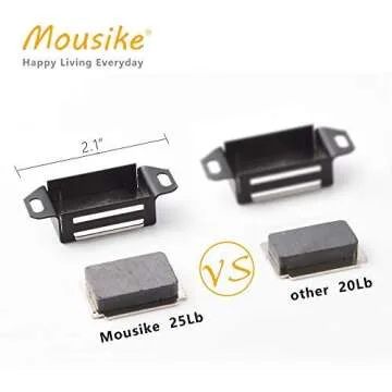 Mousike Cabinet Magnets 30lb Black Door Magnets with Strong Magnetic for Kitchen Cupboard Wardrobe Closet Cabinet Door Drawer Latch 8 Pack