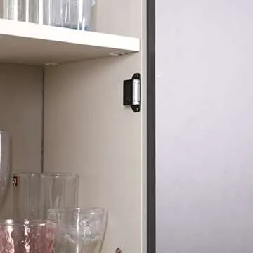 Mousike Cabinet Magnets 30lb Black Door Magnets with Strong Magnetic for Kitchen Cupboard Wardrobe Closet Cabinet Door Drawer Latch 8 Pack