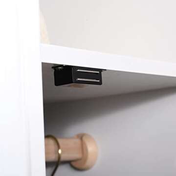 Mousike Cabinet Magnets 30lb Black Door Magnets with Strong Magnetic for Kitchen Cupboard Wardrobe Closet Cabinet Door Drawer Latch 8 Pack