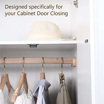 Mousike Cabinet Magnets 30lb Black Door Magnets with Strong Magnetic for Kitchen Cupboard Wardrobe Closet Cabinet Door Drawer Latch 8 Pack