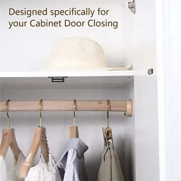 Mousike Cabinet Magnets 30lb Black Door Magnets with Strong Magnetic for Kitchen Cupboard Wardrobe Closet Cabinet Door Drawer Latch 8 Pack