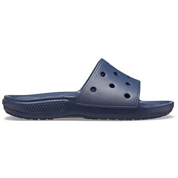 Crocs Unisex Classic Slide Sandals, Navy, 7 Men/9 Women