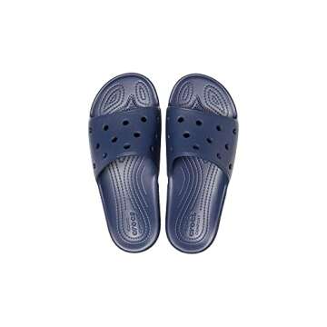 Crocs Unisex Classic Slide Sandals, Navy, 7 Men/9 Women