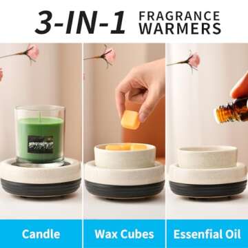 Tepaken Ceramic Candle Wax Warmer Wax Melt Warmer Wax Melter for Scented Wax, Yankee Jar Candles or ...