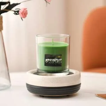 Tepaken Ceramic Candle Wax Warmer Wax Melt Warmer Wax Melter for Scented Wax, Yankee Jar Candles or Oil Candle Wax Burner Gifts for Home Office Decor Women as Gifts for Mom Grandma Women Girls