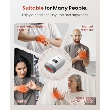BOB AND BRAD Portable Hand Massager with Heat and Compression