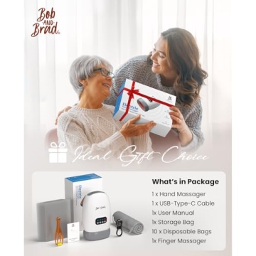 BOB AND BRAD Portable Hand Massager with Heat and Compression