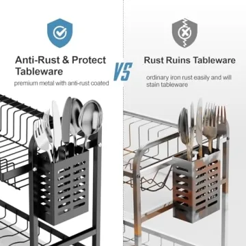 iSPECLE Dish Drying Rack with Automatic Drainage System