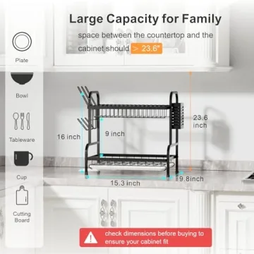 iSPECLE Dish Drying Rack with Automatic Drainage System