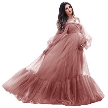 PRESEOSSA Tulle Maternity Dress for Photoshoot
