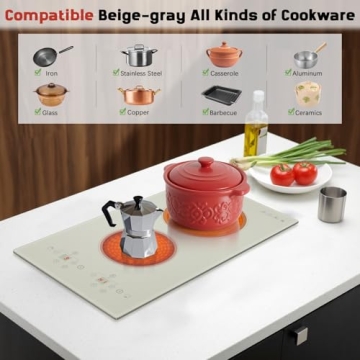 Karinear 2 Burners Electric Cooktop Stylish and Safe