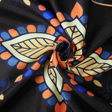 Turkish Pattern Tassel Shower Curtains for Bathroom, Black and Orange Bohemian Vintage Shower Curtain Set, with Hooks, 72 Inch Shower Curtain Decoration