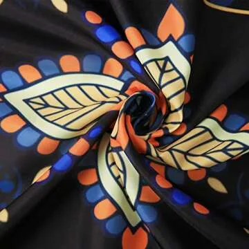 Turkish Pattern Tassel Shower Curtains for Bathroom, Black and Orange Bohemian Vintage Shower Curtain Set, with Hooks, 72 Inch Shower Curtain Decoration