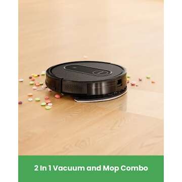 Vactidy T7 Robot Vacuum and Mop Combo, 2 in 1 Mopping Robot Vacuum Cleaner with Schedule, WiFi/App/A...