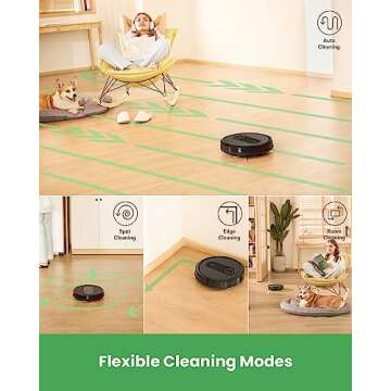 Vactidy T7 Robot Vacuum and Mop Combo, 2 in 1 Mopping Robot Vacuum Cleaner with Schedule, WiFi/App/Alexa/Siri Control, Self-Charging, Slim, Quiet, Ideal for Low Pile Carpet, Hard Floor, Pet Hair