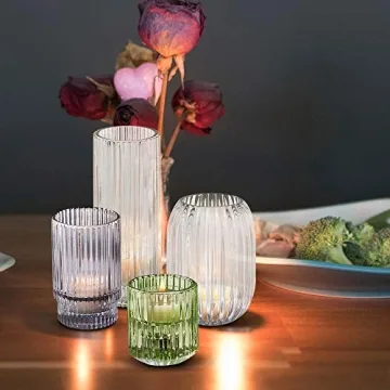 Elegant Clear Optical Glass Votive Holder for Weddings