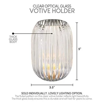 Elegant Clear Optical Glass Votive Holder for Weddings