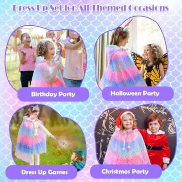 Toys for Girls,Princess Dresses for Girls Toys for 3 4 5 6 7 8 Year Old Girls,Toddler Princess Dress Up Clothes for Little Girls Halloween Costumes,Mermaid Kids Toys Set Easter Christmas Birthday Gift