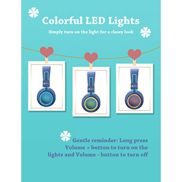 iClever Kids Bluetooth Headphones Safe Volume LED Lights