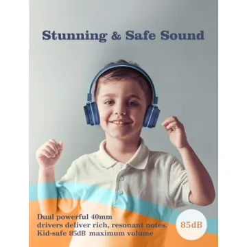 iClever Kids Bluetooth Headphones Safe Volume LED Lights