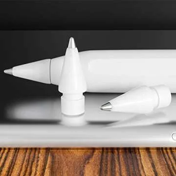 REEYEAR Realistic Fine Point Pencil Tips fits for Apple Pencil 2nd 1st Generation USB-C Version, Fine Tips Paperfeel Ipad Pro Pen 1st 2 Gen Replacement Nibs fits for Artists,Note-takers,White