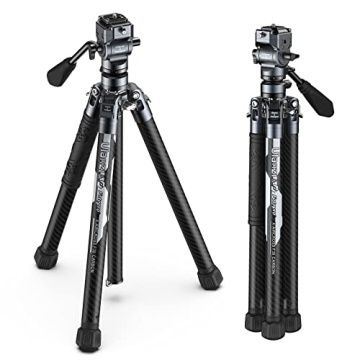 ULANZI F38 Video Travel Tripod - 61.4" Lightweight Carbon Fiber with F38 Quick Release