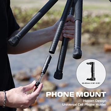 ULANZI F38 Video Travel Tripod 61.4" Lightweight Carbon Fiber