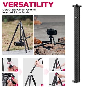 ULANZI F38 Video Travel Tripod 61.4" Lightweight Carbon Fiber