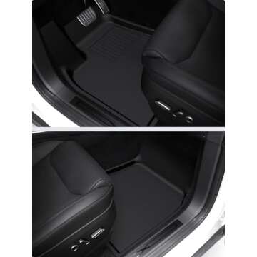 BASENOR 10PCS Tesla Model X Floor Mats 7-Seater All Weather Cargo Liner Mat XPE Car Mats Anti-Slip T...