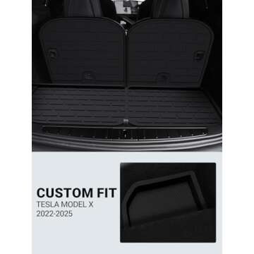 BASENOR 10PCS Tesla Model X Floor Mats 7-Seater All Weather Cargo Liner Mat XPE Car Mats Anti-Slip Trunk Mat Back Seat Cover Model X Plaid Accessories 2022-2025
