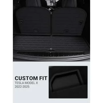 BASENOR 10PCS Tesla Model X Floor Mats 7-Seater All Weather Cargo Liner Mat XPE Car Mats Anti-Slip Trunk Mat Back Seat Cover Model X Plaid Accessories 2022-2025