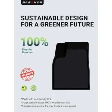 BASENOR 10PCS Tesla Model X Floor Mats 7-Seater All Weather Cargo Liner Mat XPE Car Mats Anti-Slip Trunk Mat Back Seat Cover Model X Plaid Accessories 2022-2025