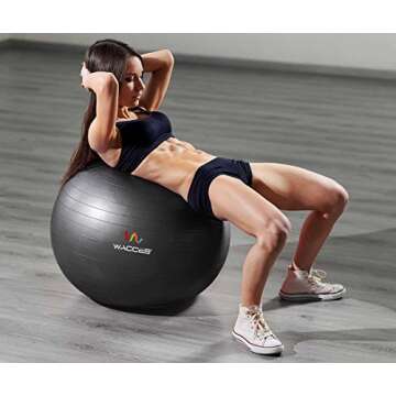Wacces Professional Exercise, Stability and Yoga Ball for Fitness, Balance & Gym Workouts- Anti Burs...