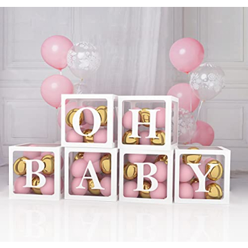POSHBEBE Baby Shower Decorations - 6 Clear Bubbles for Unique Celebrations