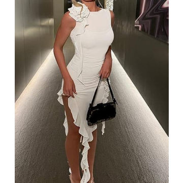 Y2K Sexy Ruffles Fairy Dress Strapless Floral Beach Party