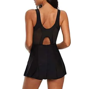 Womens Tummy Control One Piece Swimdress for Summer
