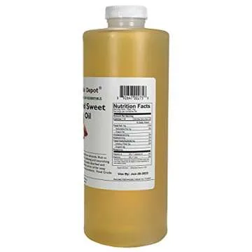 Essential Depot Almond Sweet Oil - 1 Quart - 32 oz - safety sealed HDPE container with resealable cap - 100% Pure and Natural for Hair, Skin, Massage and Cooking