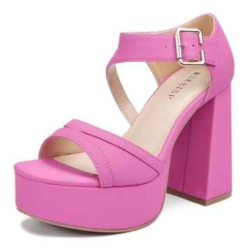 WSKEISP Platform Chunky Heels: Elegant, Versatile Footwear