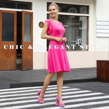 Stylish WSKEISP Chunky Heels for Women in Gold & Pink