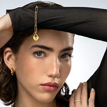 Personalized Heart Charm Bracelet for Women with Initials