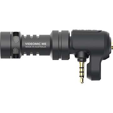 Rode VideoMic Me Directional Microphone for Smart Phones and Rode VC1 10' (3.5mm) Stereo Mini Jack Extension Cable, Suits VideoMic