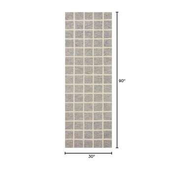 Loloi Chris Loves Julia Polly Collection POL-05 Runner Rug 2'-6" x 7'-6" Slate/Ivory Rectangular 0.38" Thick