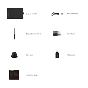 HUION H1060P Graphics Drawing Tablet - 8192 Pressure Sensitivity